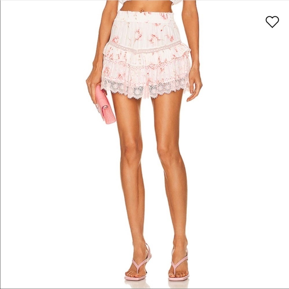 LoveShackFancy Tanisha Skirt Cherry Soda NWT - Ruffle Mini